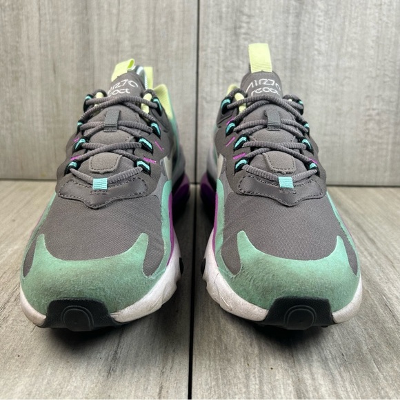 Nike Air Max 270 React Grey Purple Athletic Sneaker Running Shoe Womens Size 8 - Picture 5 of 10